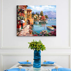 VIVA™ DIY Painting By Numbers - Seascape Resort (16"x20" / 40x50cm)