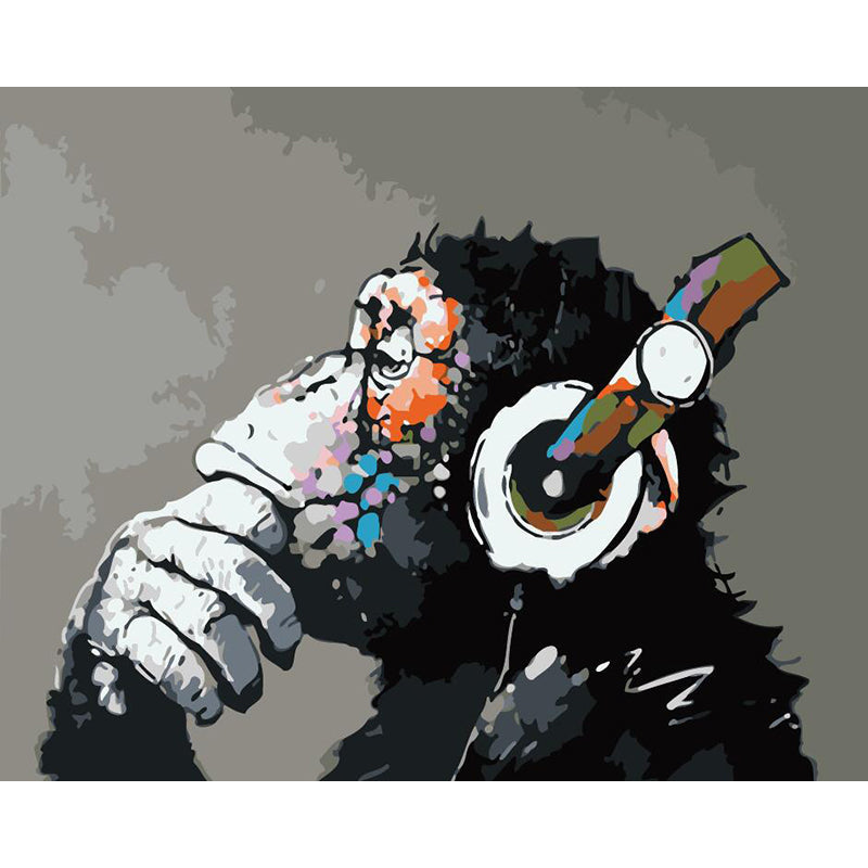 Unleash Your Playful Side with VIVA™ DIY Painting By Numbers - Cool Chimp (16"x20" / 40x50cm), A Fun and Joyful Art Adventure