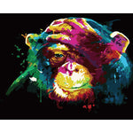 VIVA™ DIY Painting By Numbers - Chimpanzee Thinking(16"x20" / 40x50cm)