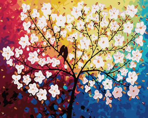 VIVA™ DIY Painting By Numbers - Colorful Tree With Birds(16"x20" / 40x50cm)