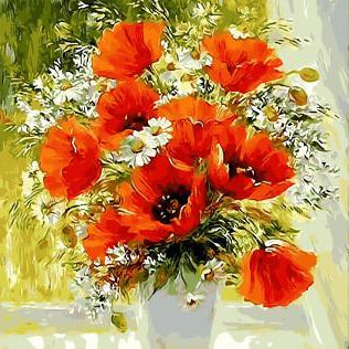 VIVA™ DIY Painting By Numbers - Poppies (16"x20" / 40x50cm)