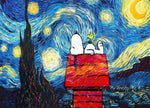 Escape into ultimate comfort and freedom with VIVA™ DIY Painting By Numbers - Snoopy Under Starry Night (16"x20" / 40x50cm).