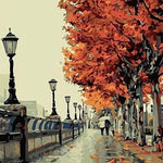 VIVA™ DIY Painting By Numbers - Autumn Street (16"x20" / 40x50cm)