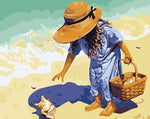 VIVA™ DIY Painting By Numbers -  Little Girl On The Beach(16"x20" / 40x50cm)