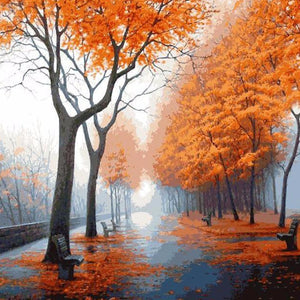 VIVA™ DIY Painting By Numbers - Autumn Street (16"x20" / 40x50cm)