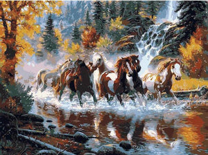 VIVA™ DIY Painting By Numbers - Running Horses (16"x20" / 40x50cm)