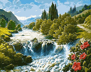 VIVA™ DIY Painting By Numbers - Mountain River (16"x20" / 40x50cm)