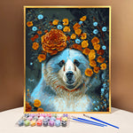 VIVA™ DIY Painting By Numbers - Bear in flowers (16x20" / 40x50cm)