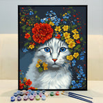 VIVA™ DIY Painting By Numbers - Cat in flowers (16x20" / 40x50cm)