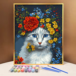 VIVA™ DIY Painting By Numbers - Cat in flowers (16x20" / 40x50cm)