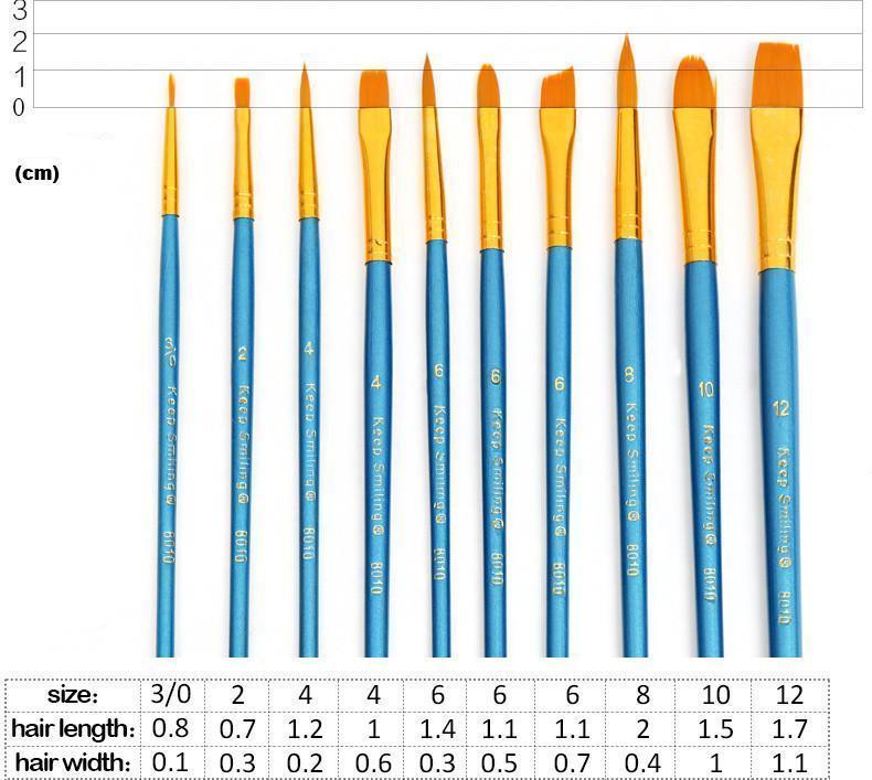 Extra 10 Pcs High Quality Paint Brushes