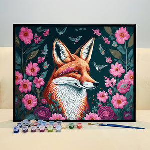 VIVA™ DIY Painting By Numbers - Fox in flowers (16x20" / 40x50cm)