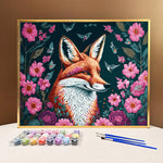 VIVA™ DIY Painting By Numbers - Fox in flowers (16x20" / 40x50cm)