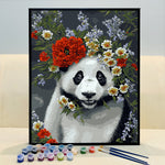 VIVA™ DIY Painting By Numbers - Panda in flowers (16x20" / 40x50cm)