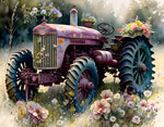 Nostalgic Serenity: Rekindle Fond Memories and Find Inner Peace with VIVA™ DIY Painting By Numbers (EXCLUSIVE) - Pink Tractor (16"x20"/40x50cm)